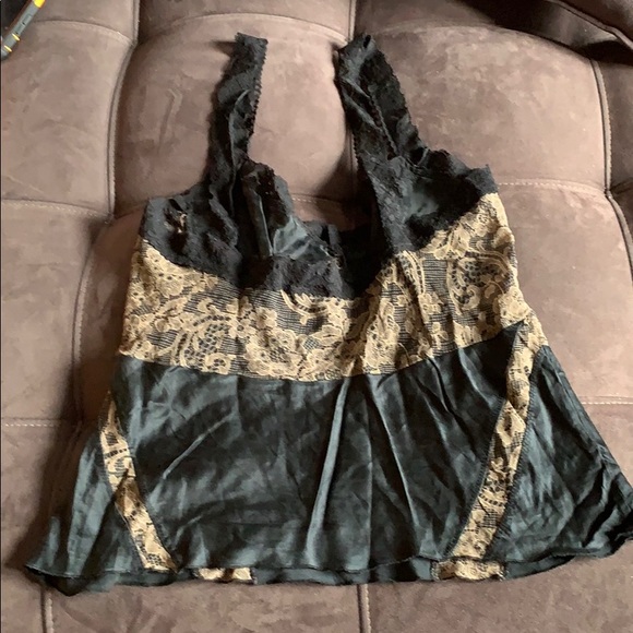 TRUE MEANING camisole black lace silk - Picture 2 of 3
